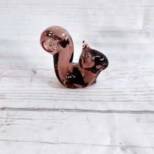 Amethyst‎ Purple Glass Squirrel Figurine - Animal Miniature Decoration